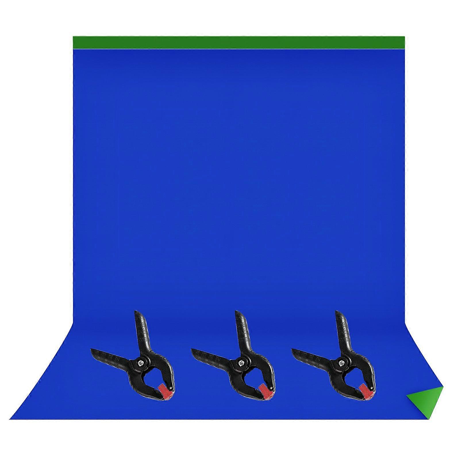 Andoer 1.5 * 3 Meters/ 5 * 10 Feet Bi-Color Photography Backdrop Background Screen Washable Polyester-Cotton for Studio Photo Video with 3pcs Backdrop