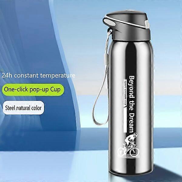 Cycling thermos cup, made of high-quality 304 material, lightweight, durable and easy to open