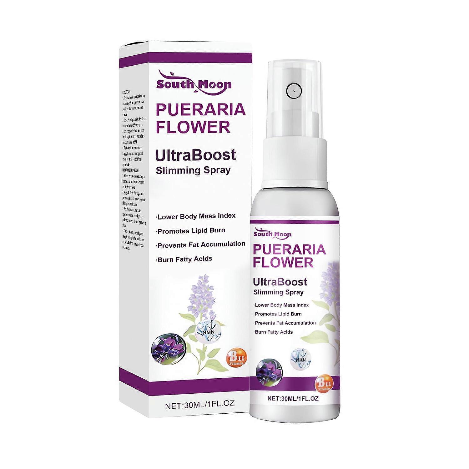 1-6x SOUTH MOON Pueraria Flower Ultraboost Body Slimming Spray 30ml Body Shaping Accelerate Fat Meta