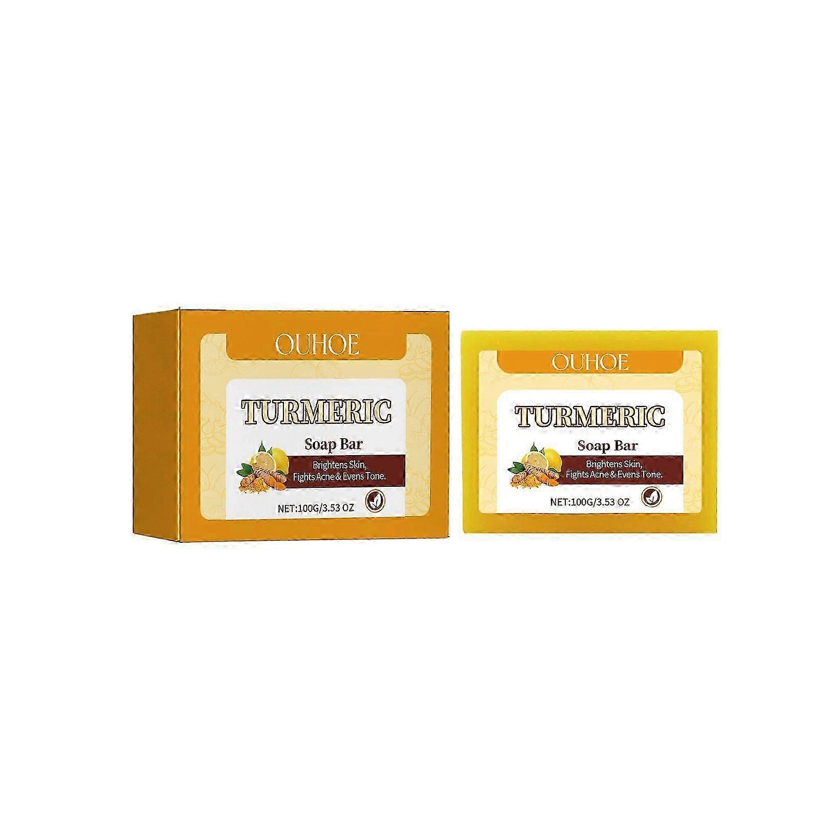 Turmeric Soap Bar - Gentle Facial Cleanser with Kojic Acid for Brightening, Spot Lightening & Acne Control