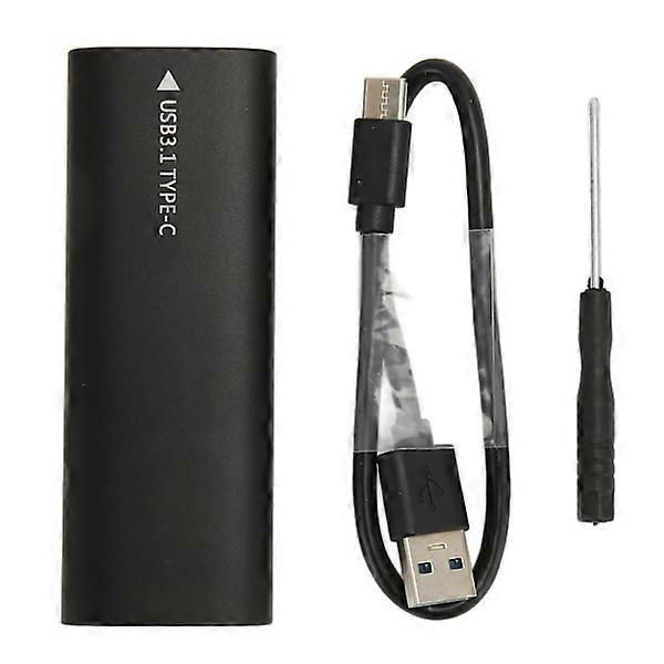 M.2 SATA SSD Enclosure USB C 3.1 10Gbps UASP Trim Aluminum Alloy Type C SSD Enclosure for 2280 2260 2242 2230 Size NGFF Protocol Black
