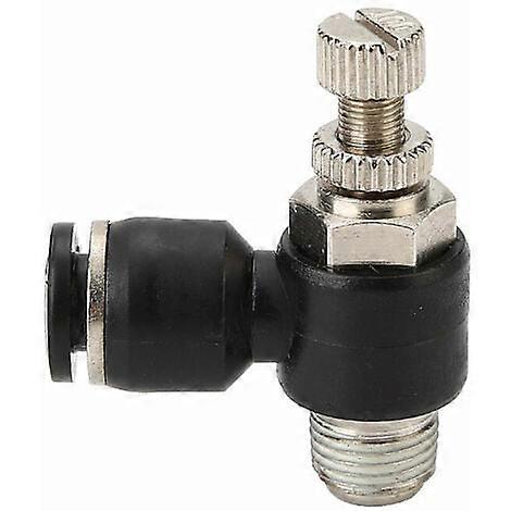 3 Raccordi Pneumatici, Regolatore di Flusso d'Aria, con Connessione Push-in e Connettore Valvola Rapida Filettatura Esterna, per Utensili Pneumatici (8mm, R3/8)