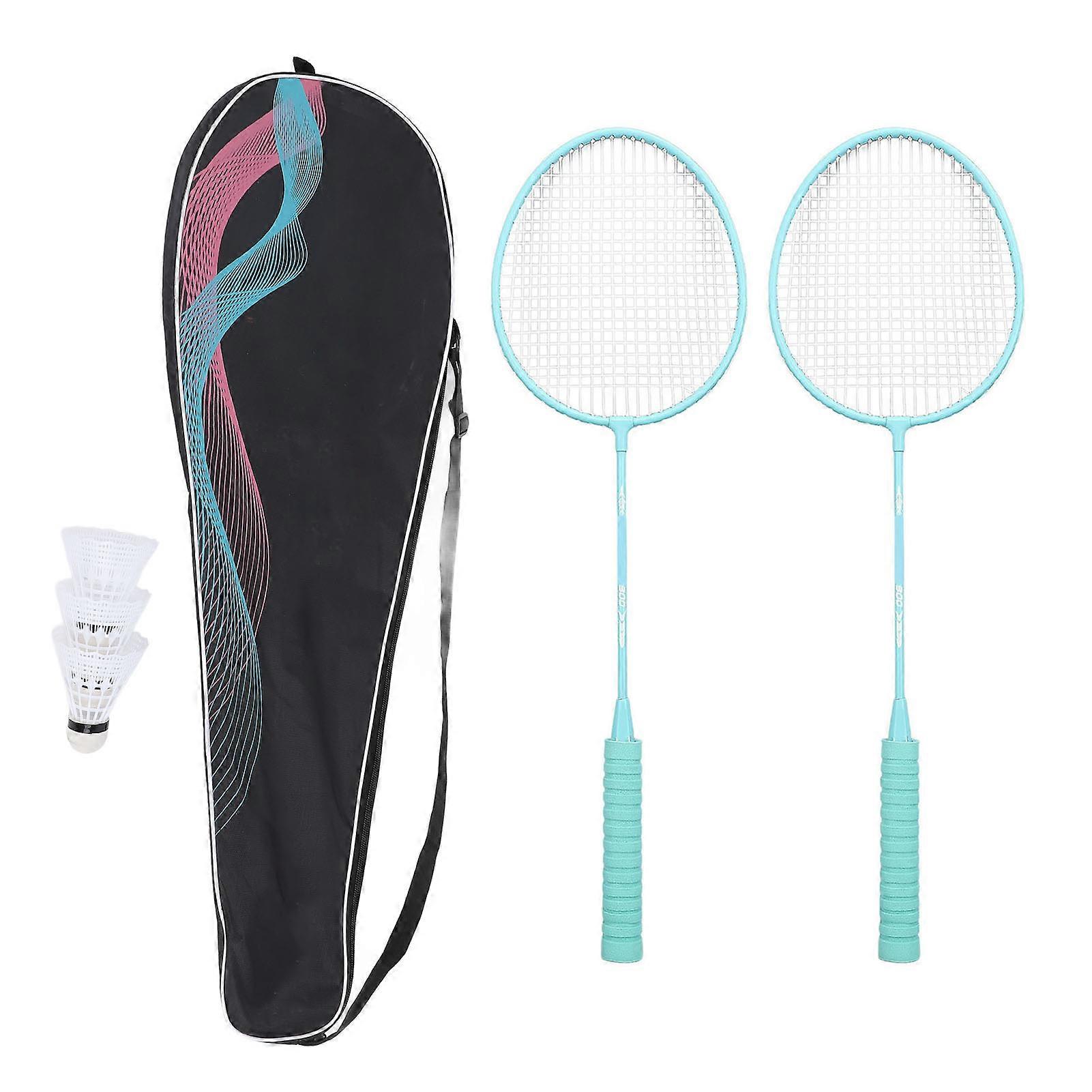 2 Player High Value Sponge Handle Lightweight with 1 Carry Bag 3 Shuttlecocks Portable Badminton Racket Set for Training Entertainment