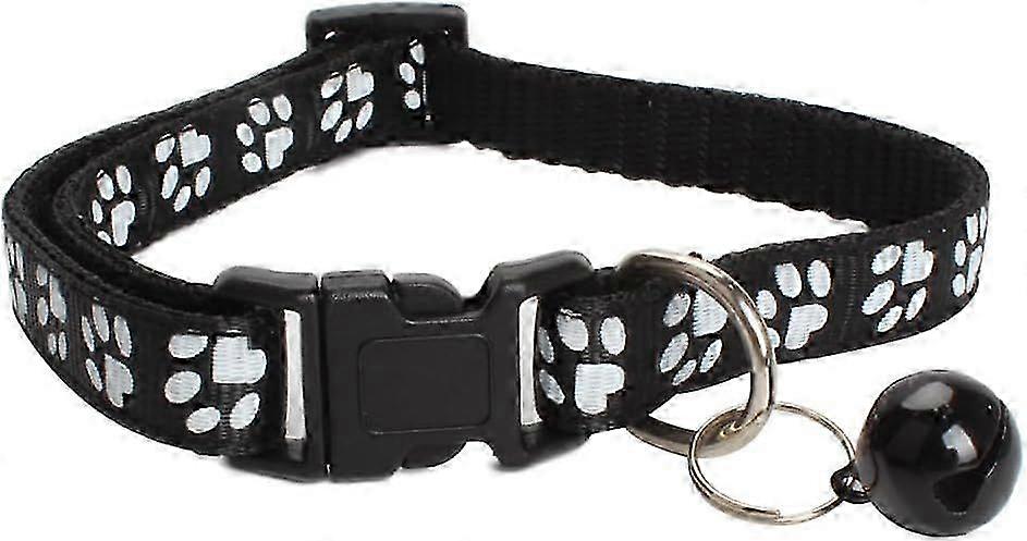 WJSMCat Collar with Bell, Breakaway Grid Collar with Plastic Buckle, Light Adjustable, Nylon, Kitty Collars(15)