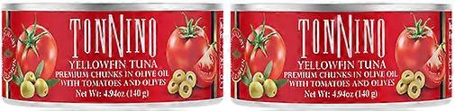Tonnino Gelbflossen-Thunfisch Premium Stücke mit Tomaten & Oliven 2er Pack