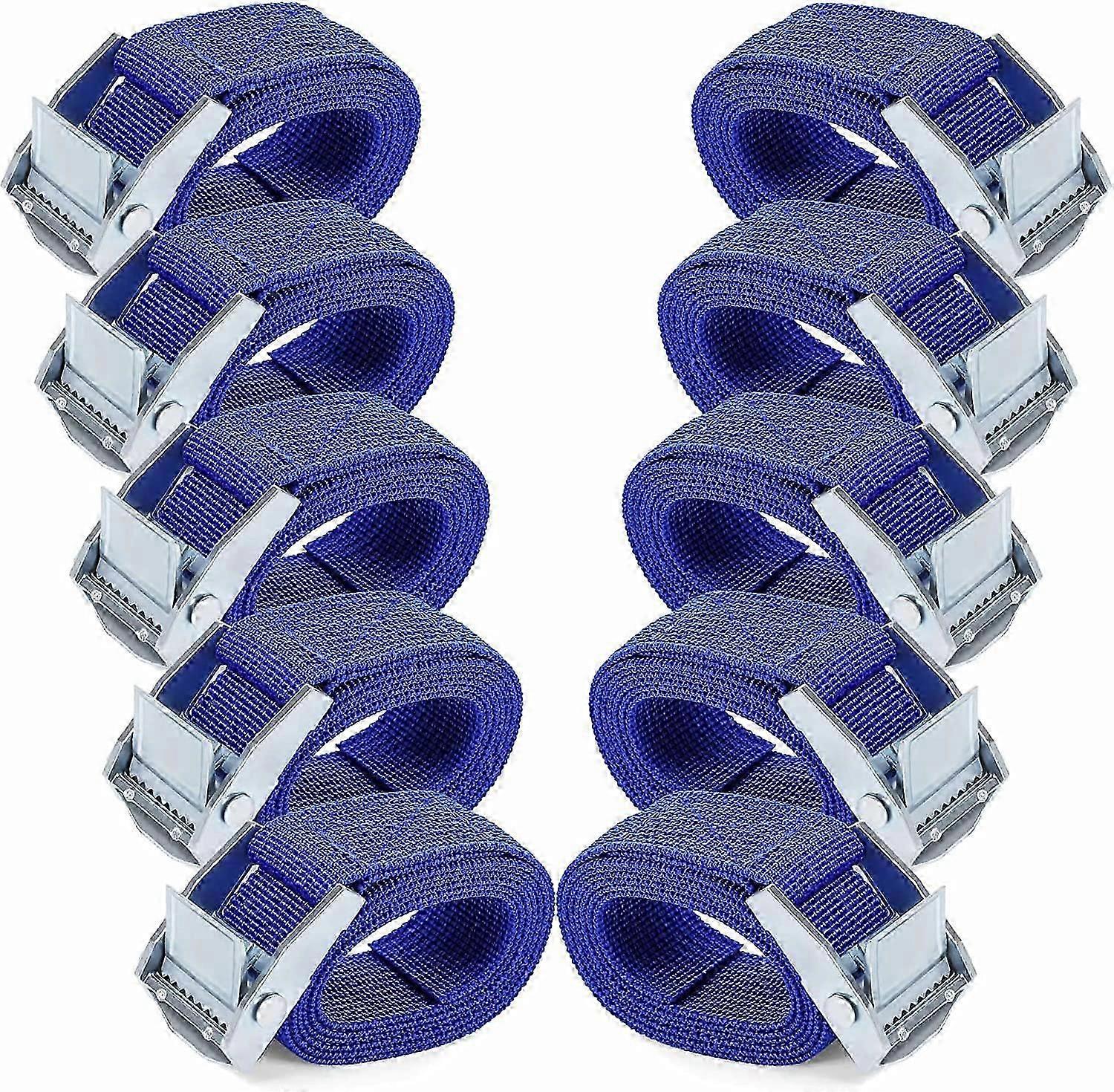 Tie Down Straps 1M - 10 Pieces Ratchet Strap with Cam Buckles Alloy Anti-rust Adjustable Quick Release Tie Down Strap for Carrying Bike Motorcycle Lug