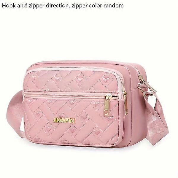 Multilayer solid-color shoulder bag with heart-shaped embellishments, convenient for daily use