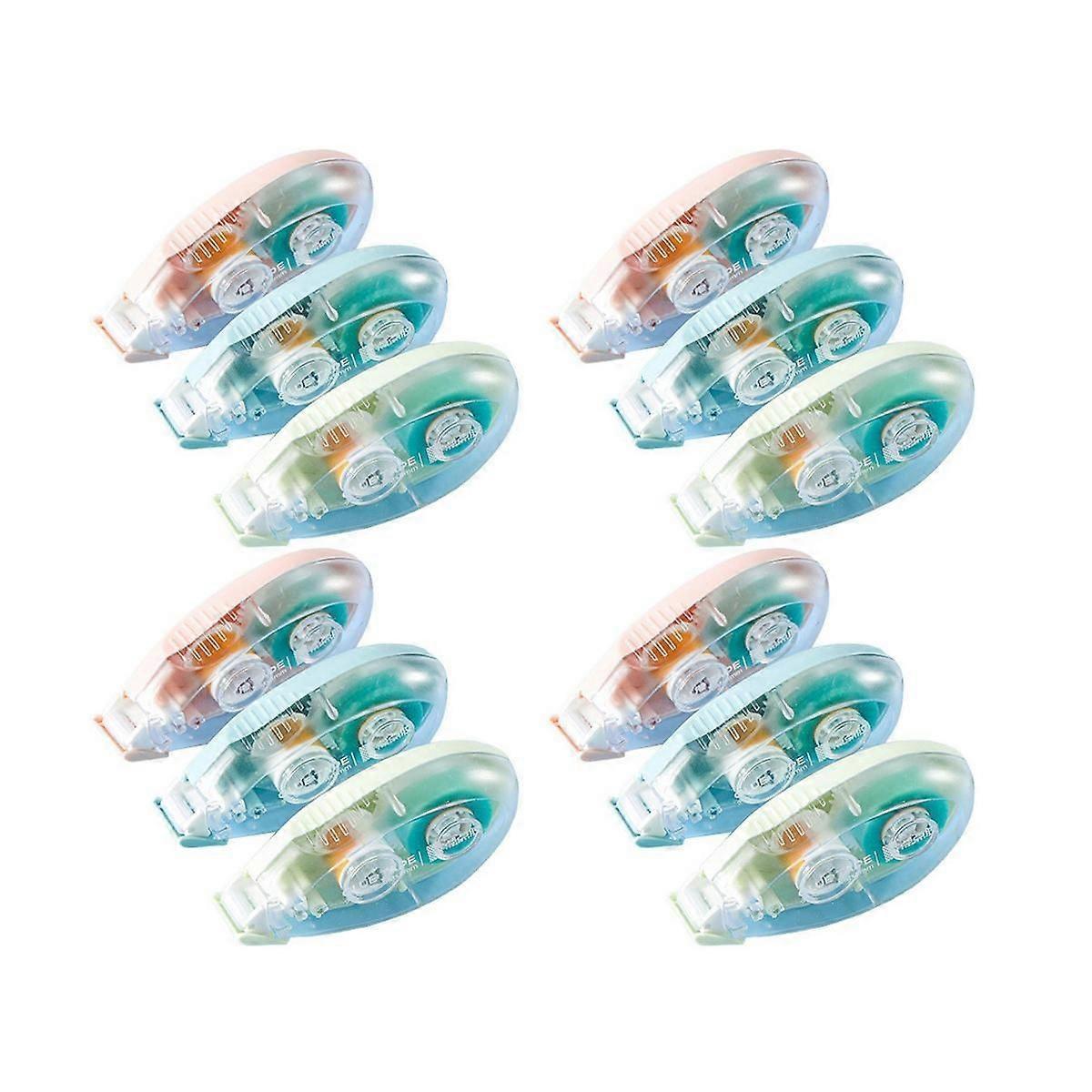 12 Pack Double Sided Tape Roller 3 Colors Scrapbook Tape Adhesive Roller Tape for Scrapbooking Tape