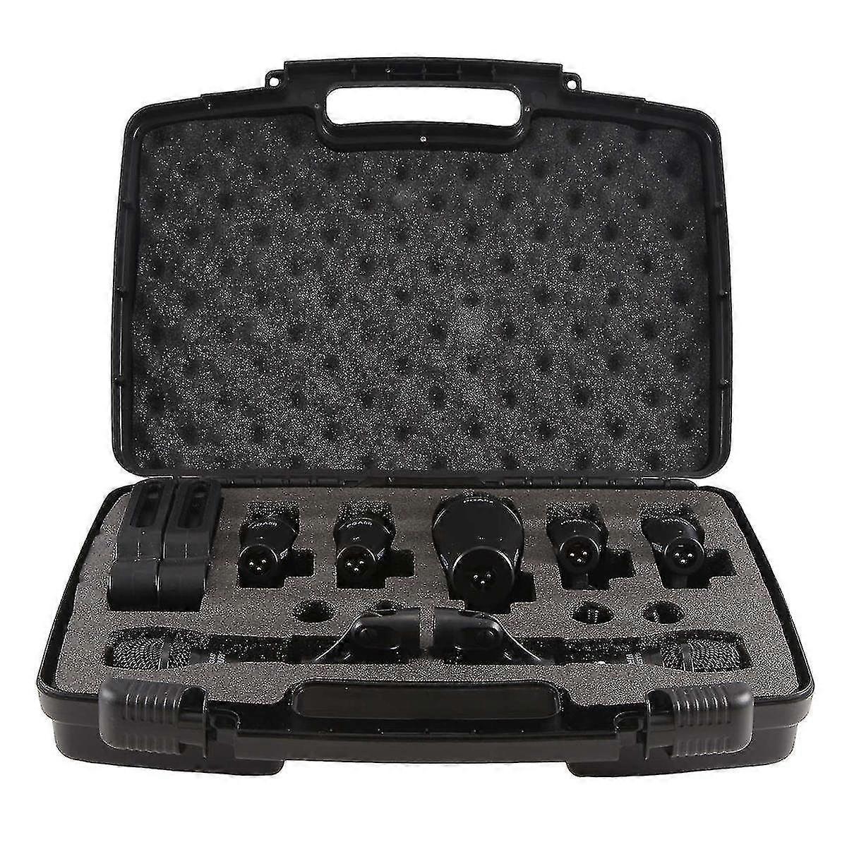 SENNaE -DMK7 7-Piece High Quality Wired Dynamic Drum Microphone Set for Bass, /Snare, Cymbals & Inst