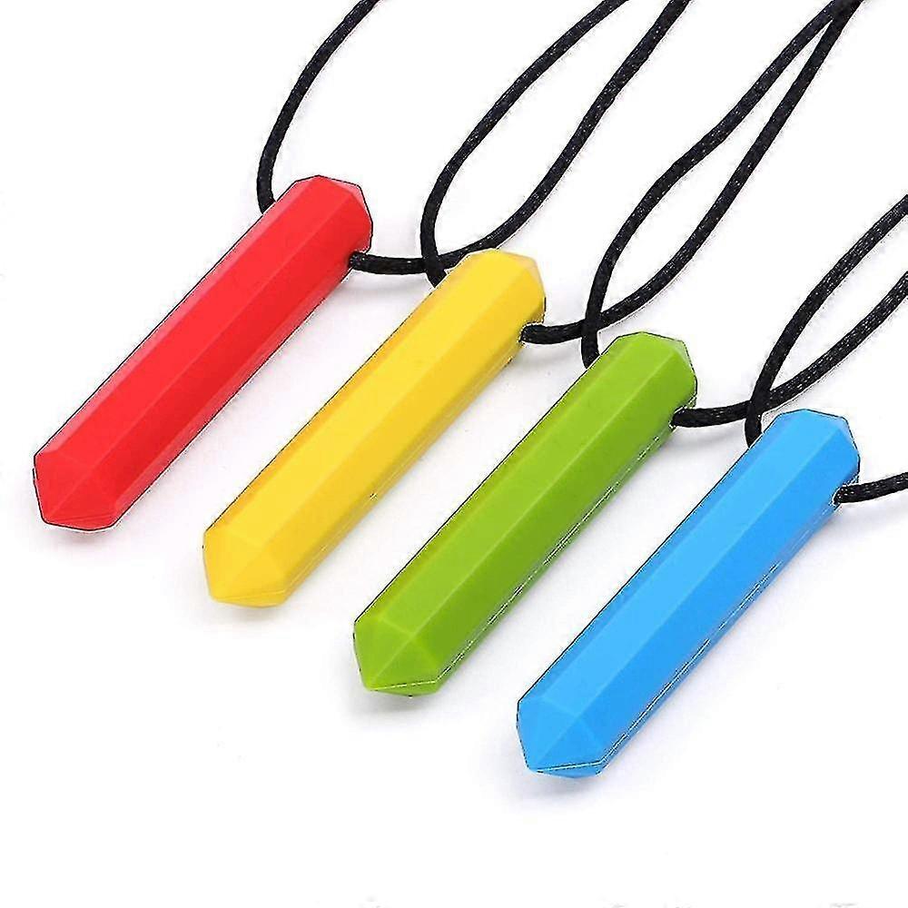 4 Pieces Chew Necklaces Best Chew Necklaces for Children with Autism Durable and Strong Silicone Che