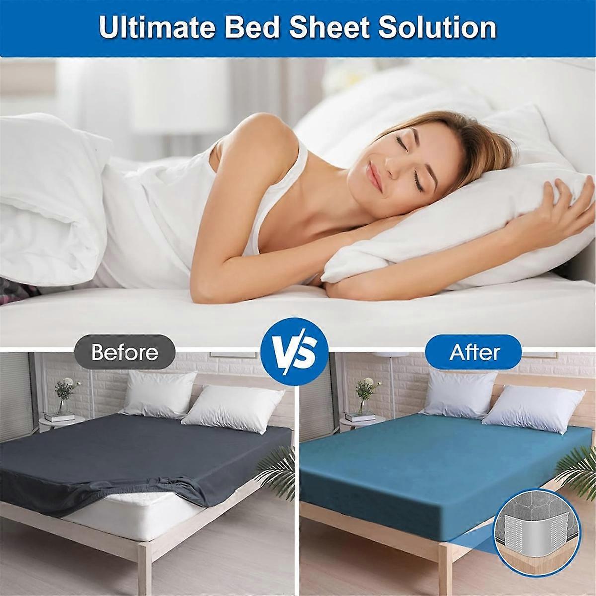 4PCS Bed Sheet Holders Straps Fitted for Thin Mattress,Bed Sheet Clips Fasteners for Corner Heavy Duty
