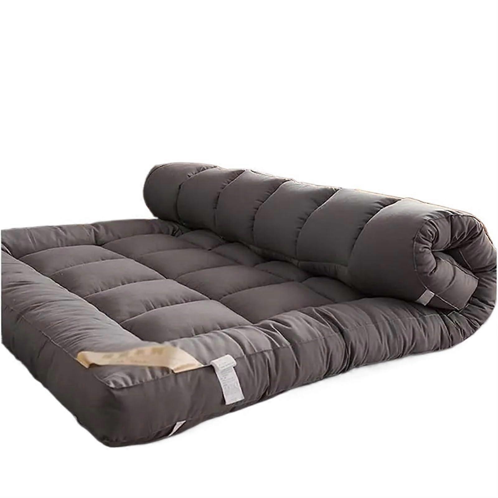 Folding Futon Mattress Twin to King Size Grey Roll Up Soft Sleeping Pad for Guests Dorms Camping One Size