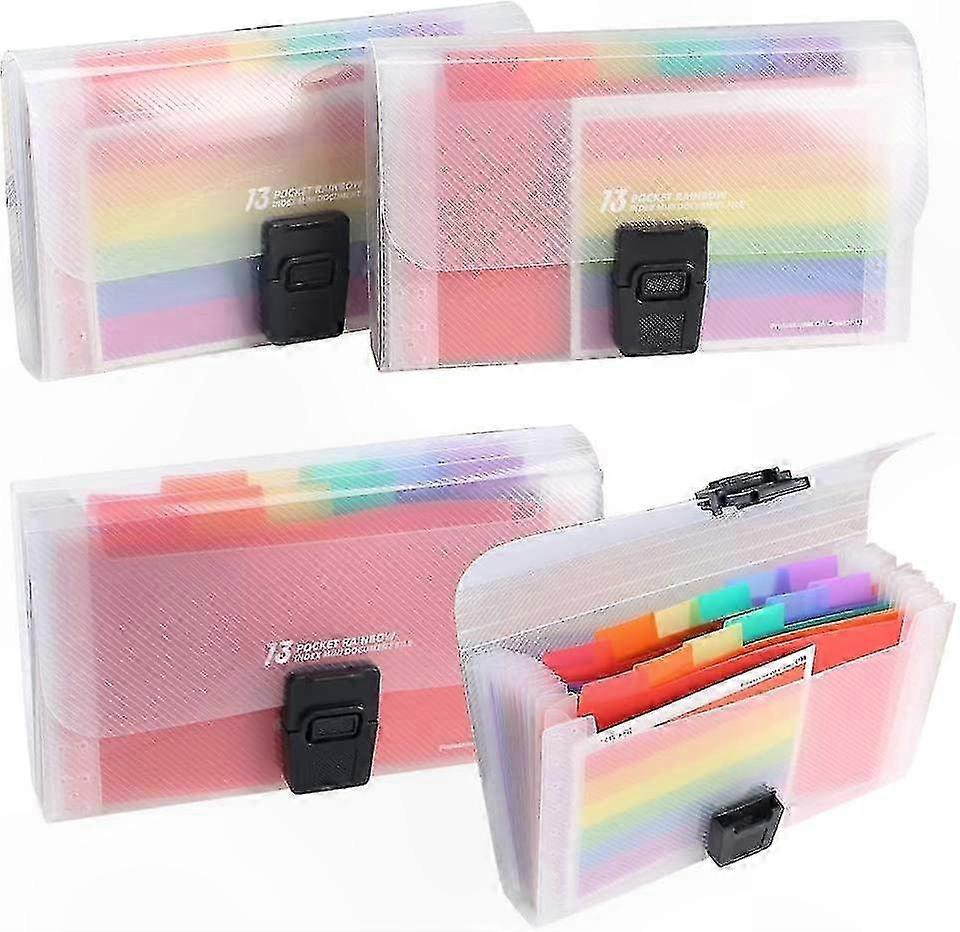 A6 13-Pocket Rainbow Expanding File Folder Organizer with Labels for Documents and Receipts