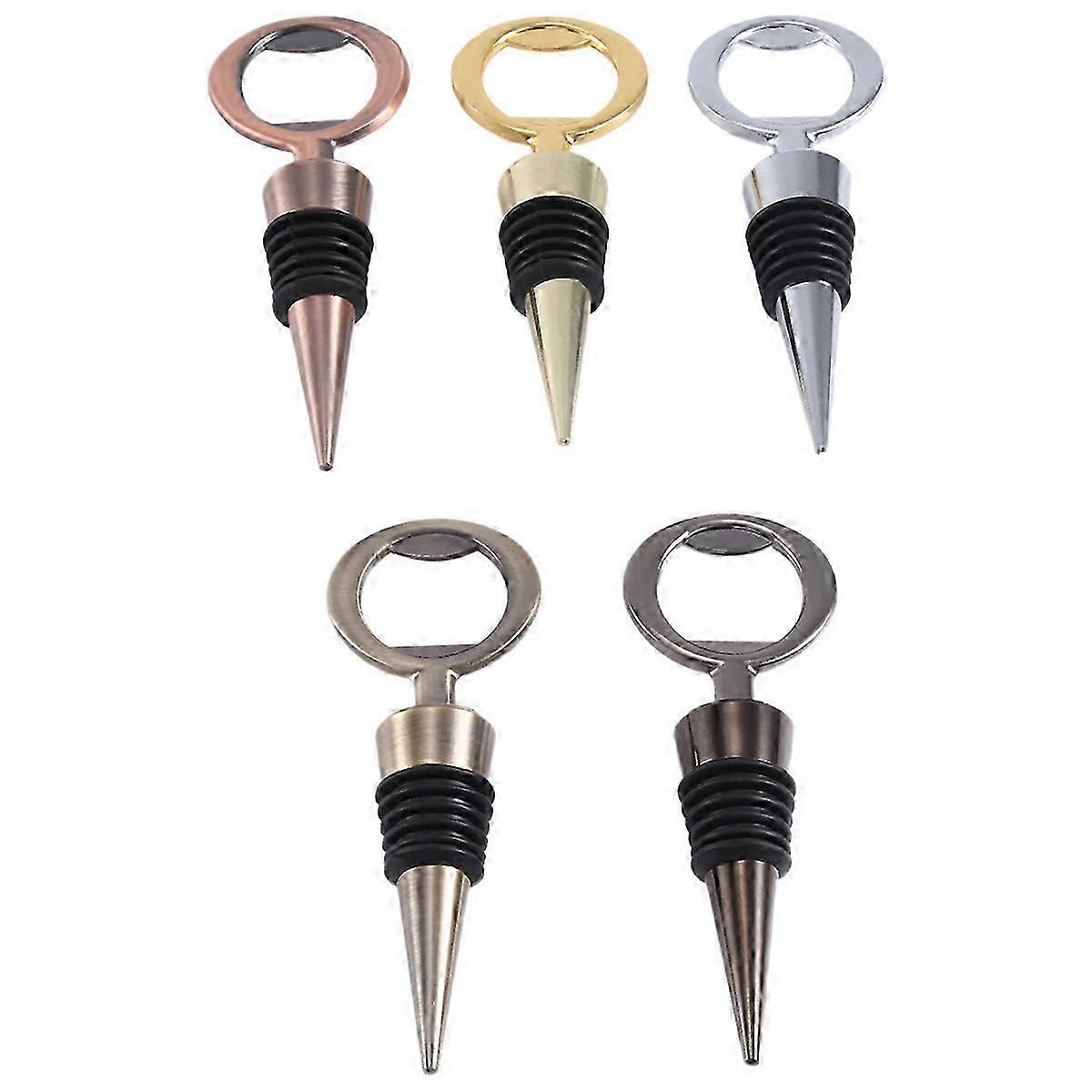 5PCS Wine Stopper Bottle Reusable Wine Bottle Stopper Bottle Opener