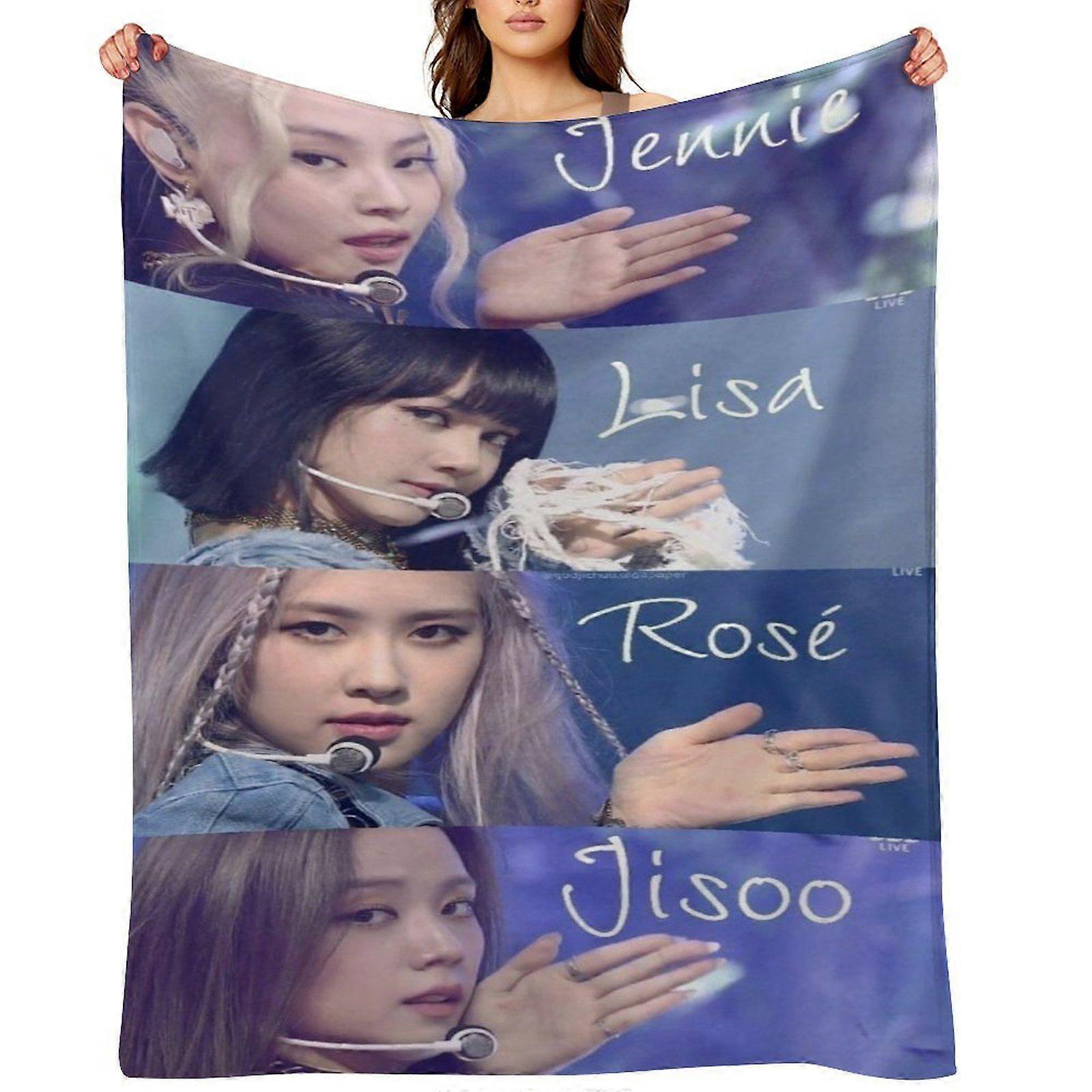 BLACKPINK رمي بطانية هدية ، بطانية من الفانيلا ، مناسبة للرجال والنساء ، مناسبة لجميع الفصول ، بطانية دافئة ، ديكور منزلي (308) 125x100 سم