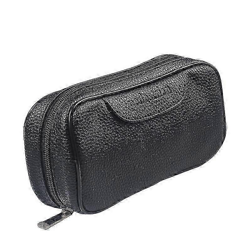 Pu nahka tupakka tupakointi puinen piippupussi kotelo / laukku 2 tupakkapiipulle ja muut tarvikkeet p