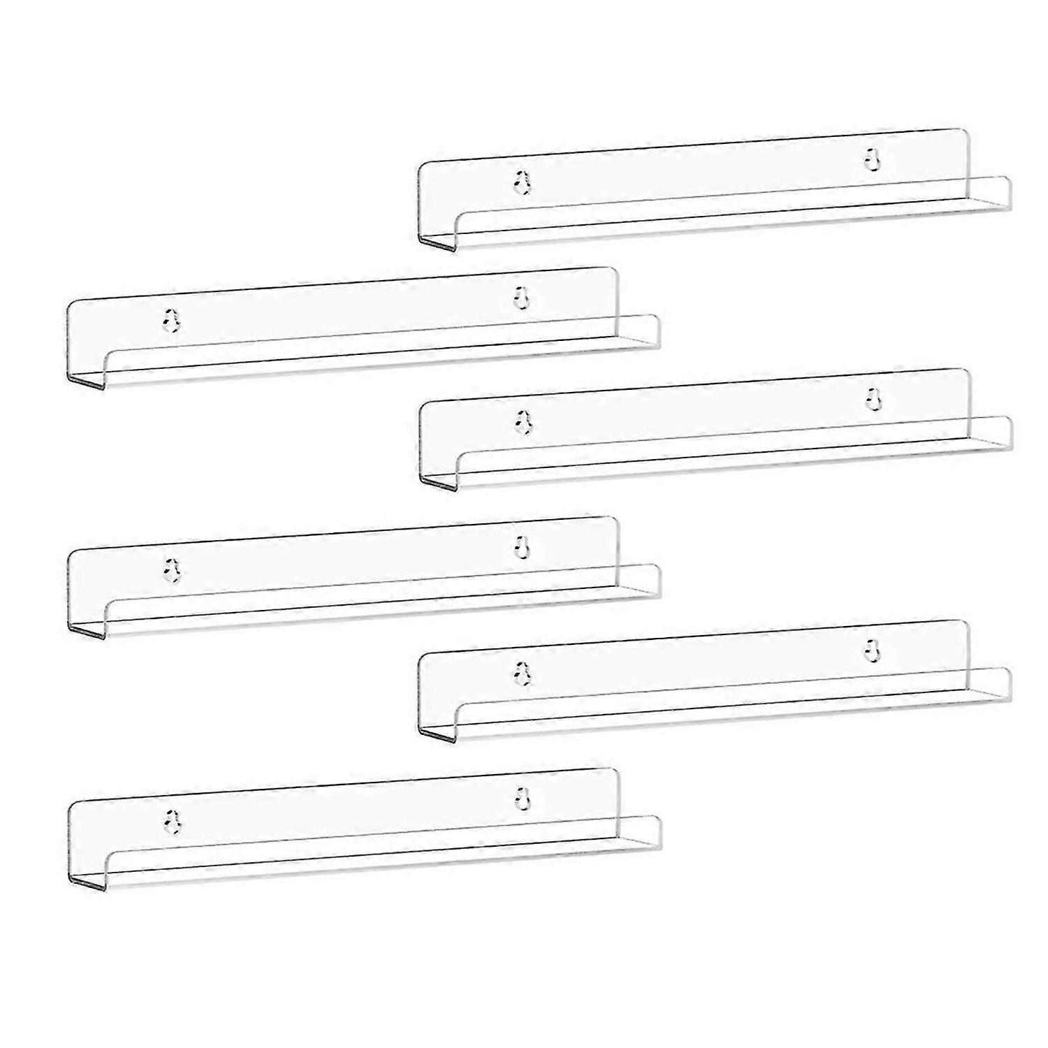 Record Shelf Wall Mount, 12 Inch Clear Acrylic Album Record Holder Display, Floating Shelves for Wall, Magazine Shelf