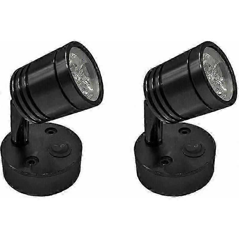 2 件 12v LED 点阅读灯壁床头灯可调光开关房车大篷车圆柱灵活的船内照明房车 (