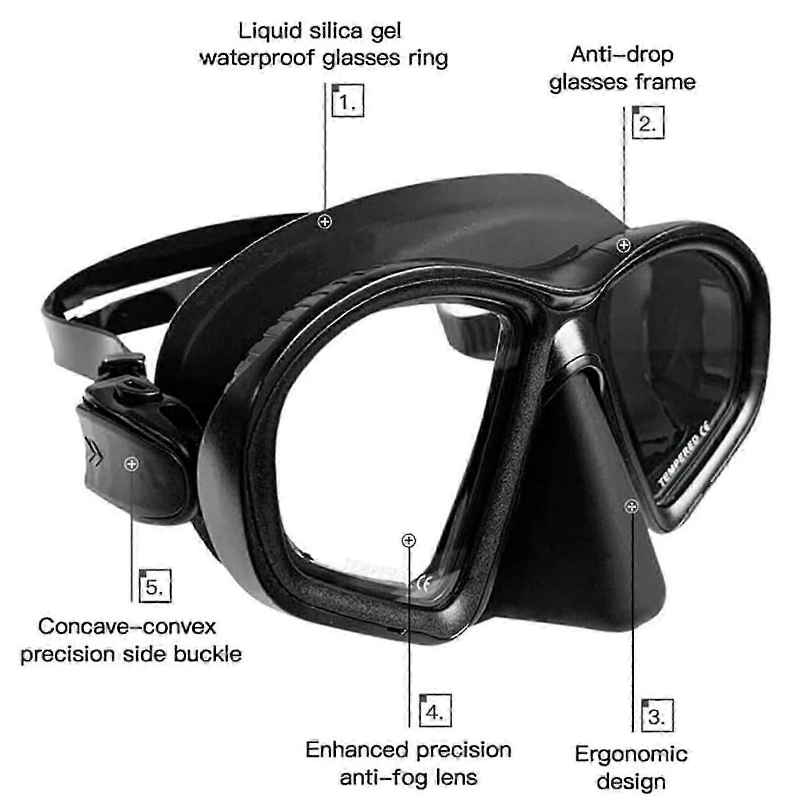 Diving Masks Diving Goggles Set Tempered Glass Frameless Snorkel Mask for Friend Family Neighbors Gift