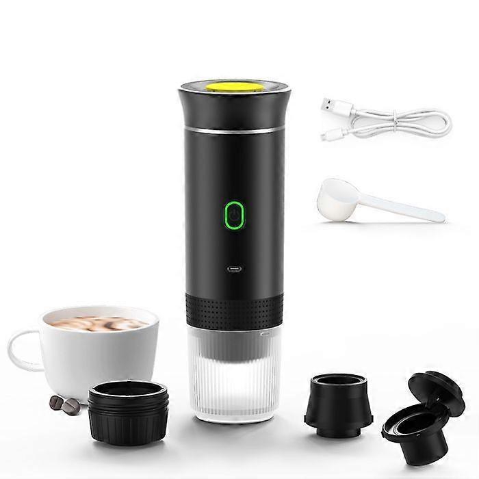 3PCS Portable Coffee Makers Espresso Coffee Maker Heating Compatible with Capsules Ground Coffee for Car Truck