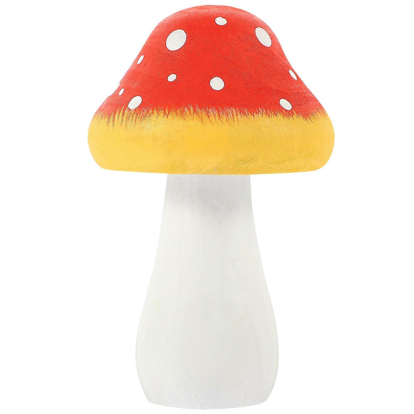 Mushroom Decor for Table Decoration 5Pcs Red Wood Mushroom Statue