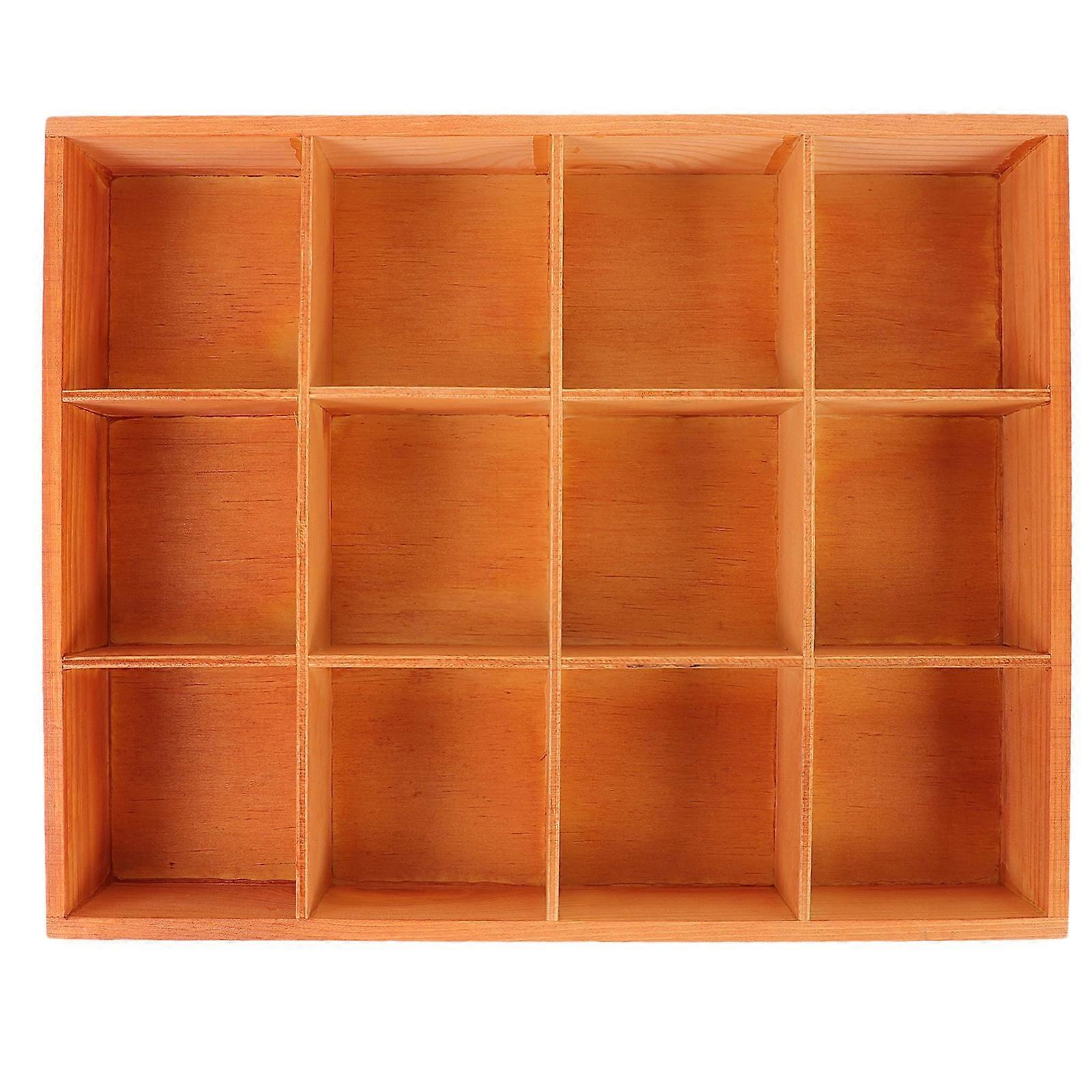 Compartment Flowerpot Tray for Planter Organization 2Pcs Wooden Box