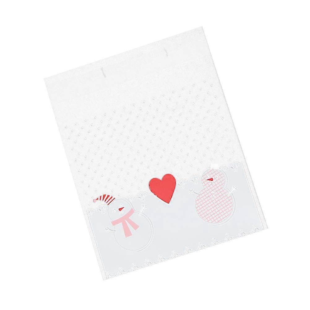 White Baking Packaging Bags Self-Adhesive Cookies Packing Bag 100Pcs