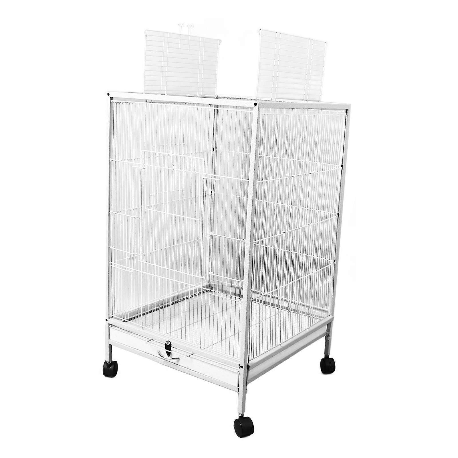 Rustproof Durable Metal Parrot Cage 46x46x73cm with Stand