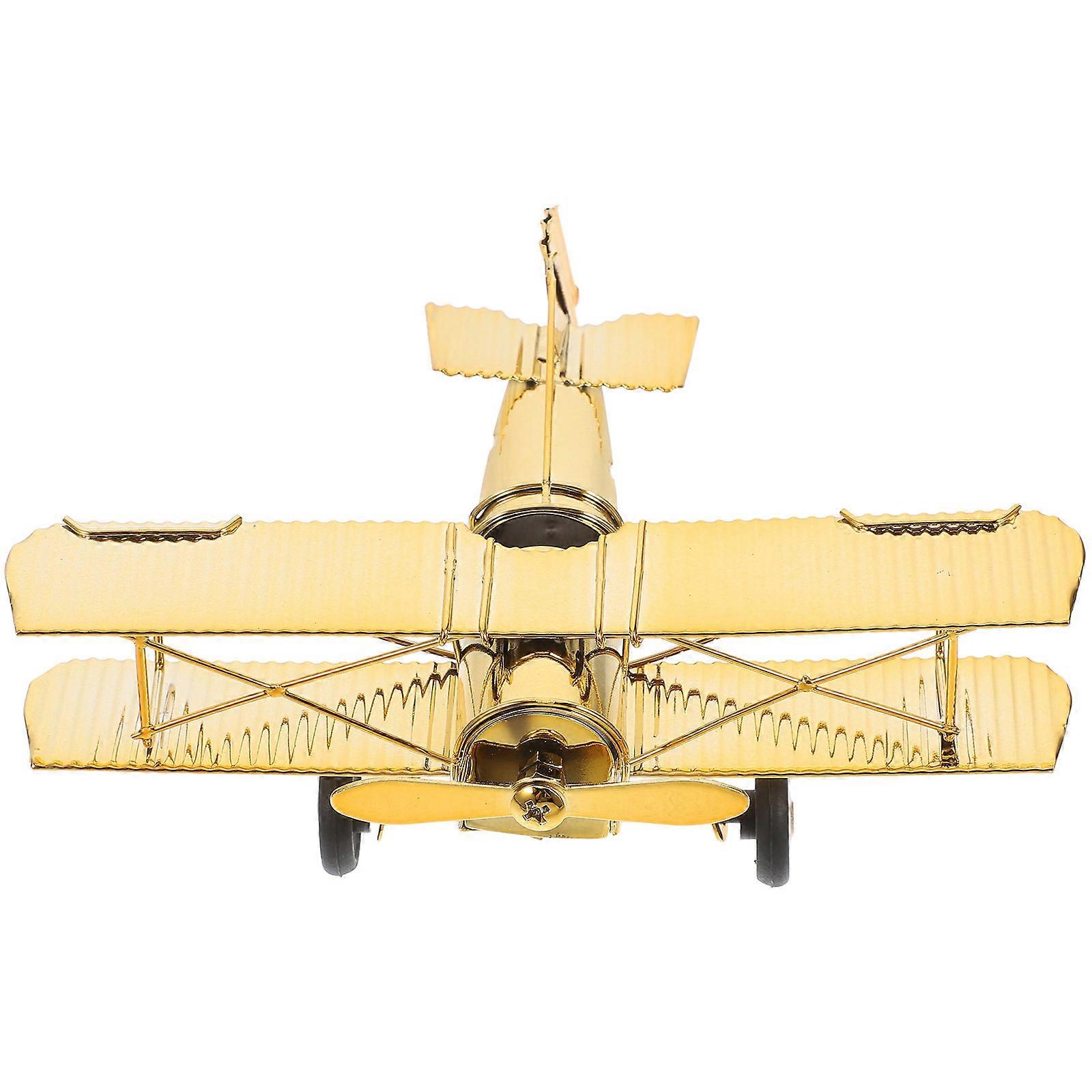 Metal Iron Biplane Model Airplane for Decoration 4Pcs Set