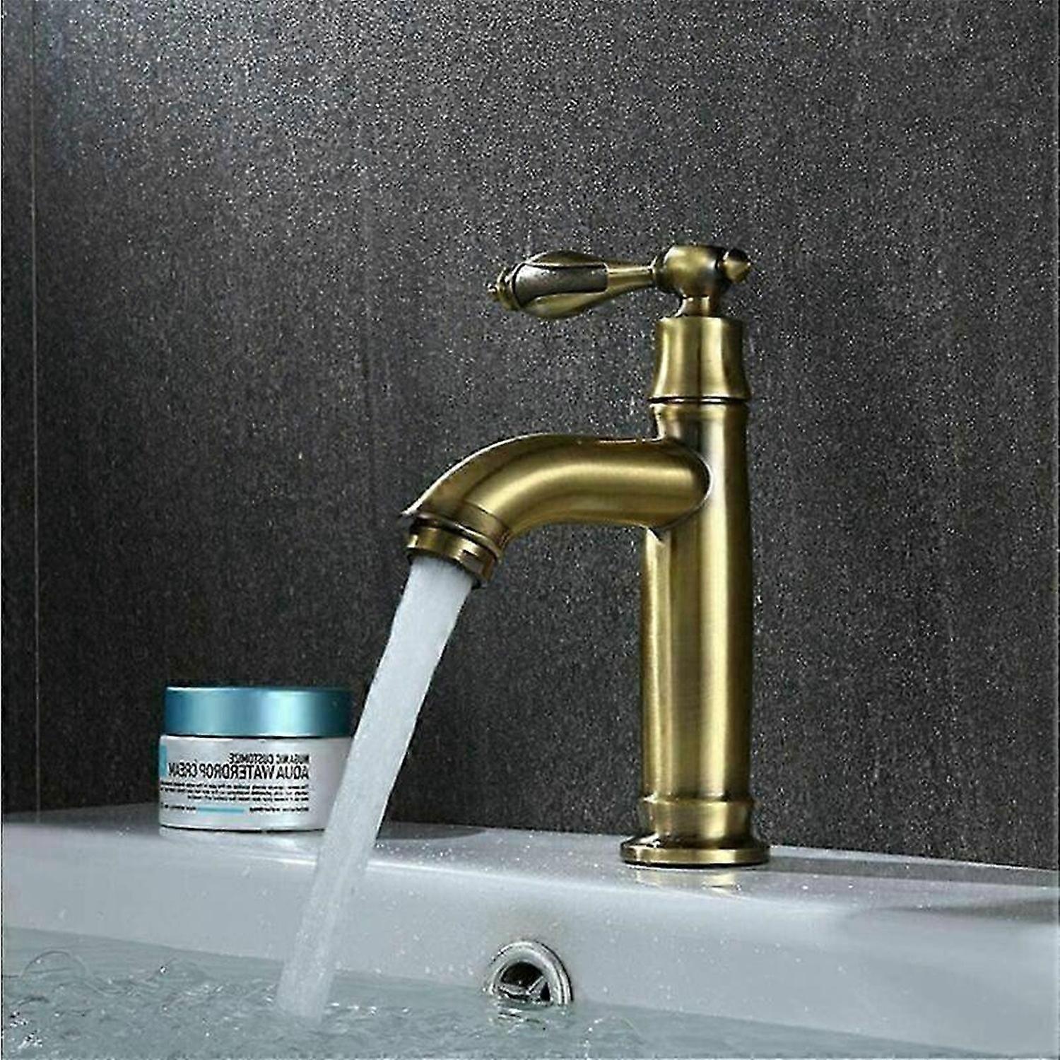 Rubinetto per lavabo monocomando retrò in ottone Rubinetto per lavabo in rame antico