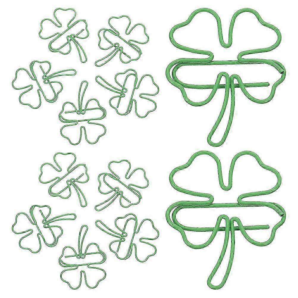 12pcs Four-Leaf Clover Paper Clips, Cute Decorative Multi-Function Office Supplies for Bookmarks Notes