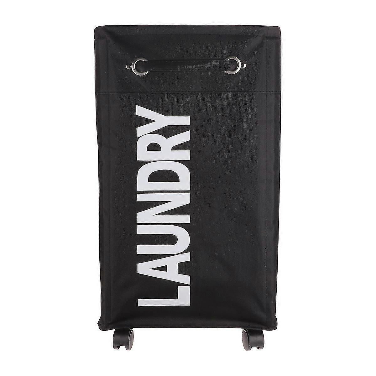 1pc Wheeled Laundry Hamper Portable Laundry Roller Dirty Clothes Organizer