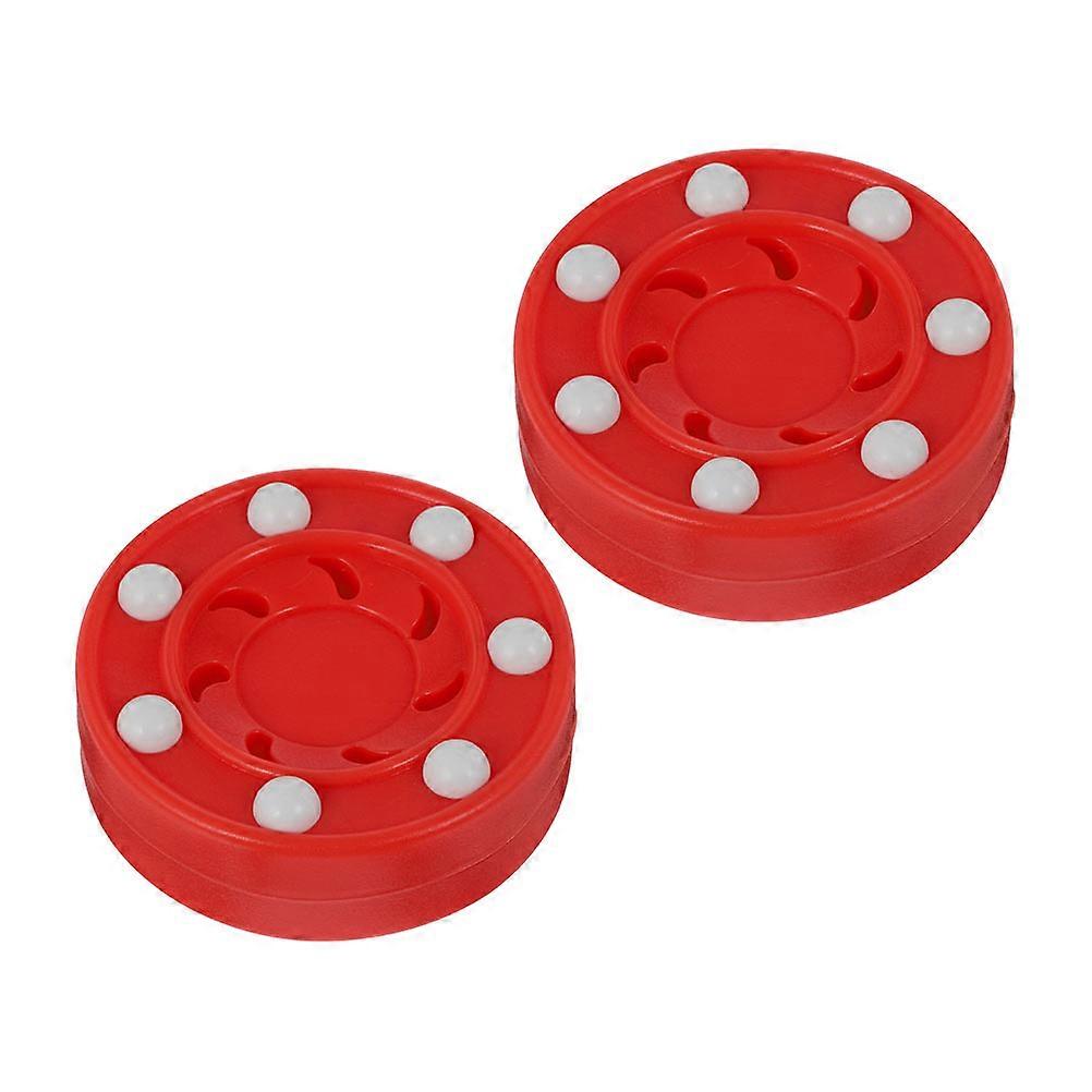 Durable Roller Hockey Puck for Training Use 4Pcs Red PP Material