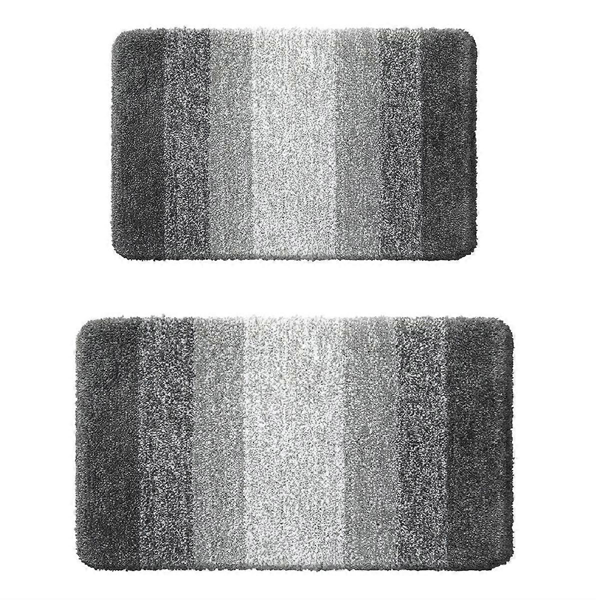 Ensemble de tapis de bain noir, dimensions : 16,1 x 24 + 20 x 30