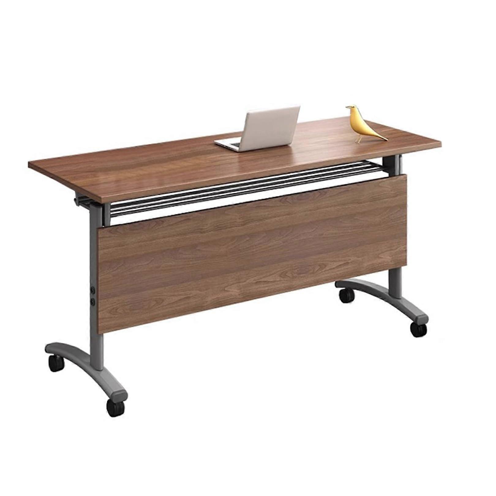 Folding Conference Table Flip Mobile Office Meeting Table 2Pack 120x60x75cm Silent Wheels Business Style Classroom