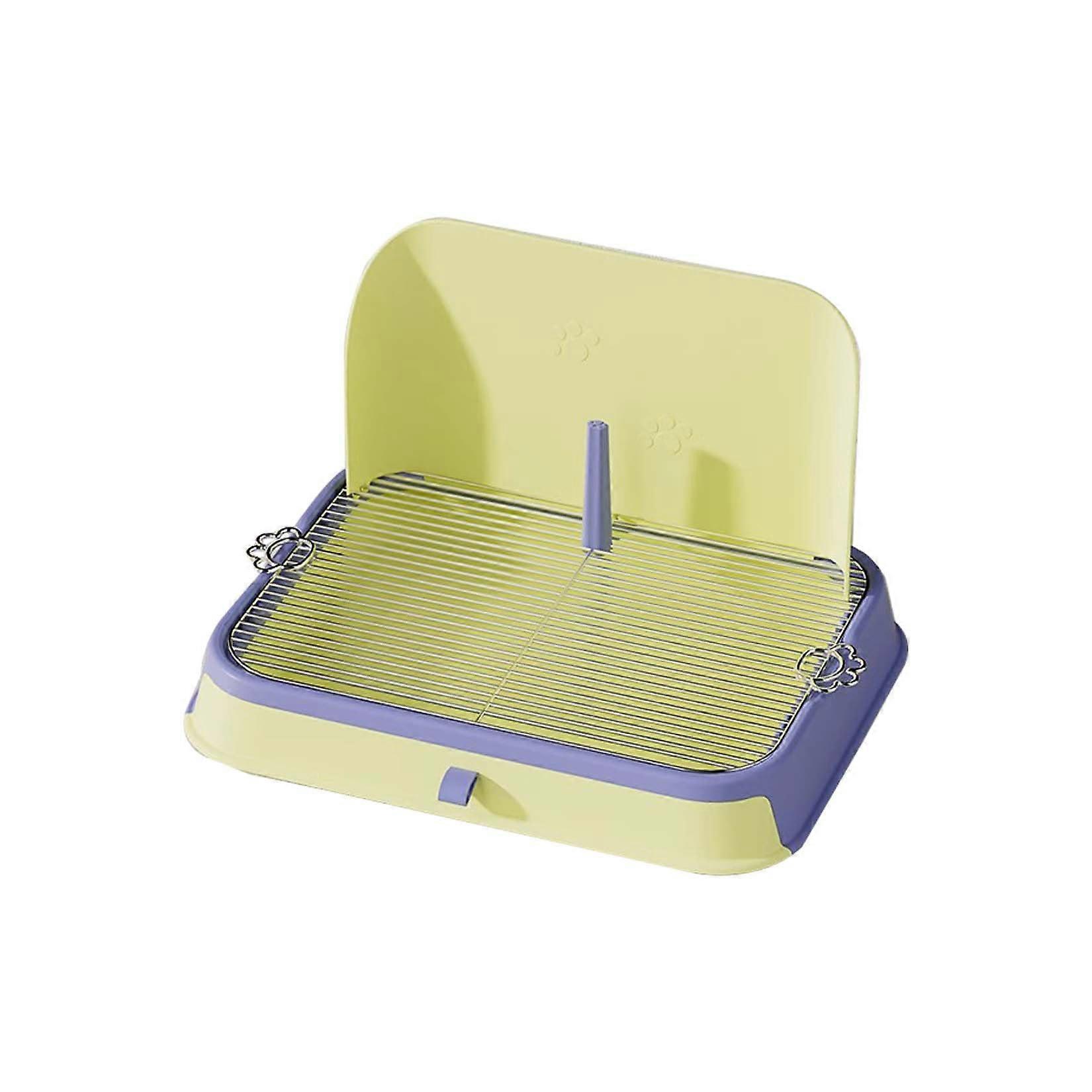 Dog Toilet With Back Splash Guard And Guide Post, 63 X 46 X 32 Cm, Easy To Clean, Yellow And Gray