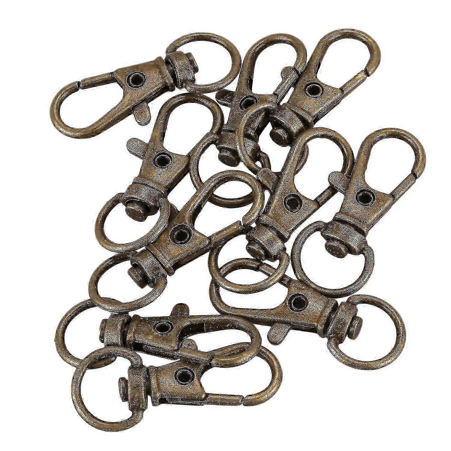 10pcs Metal Clasp Swivel Clips Snap Hooks Key Ring Bags Diy Craft