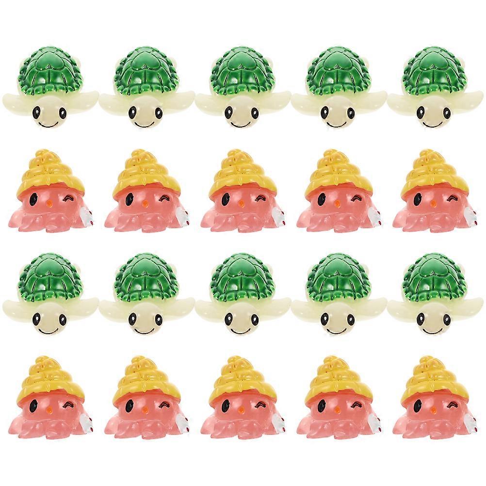 Assorted Color Miniature Desk Figurines Of Tortoise And Octopus Ideal For DIY Crafts And Gift Giving Occasions 40Pcs
