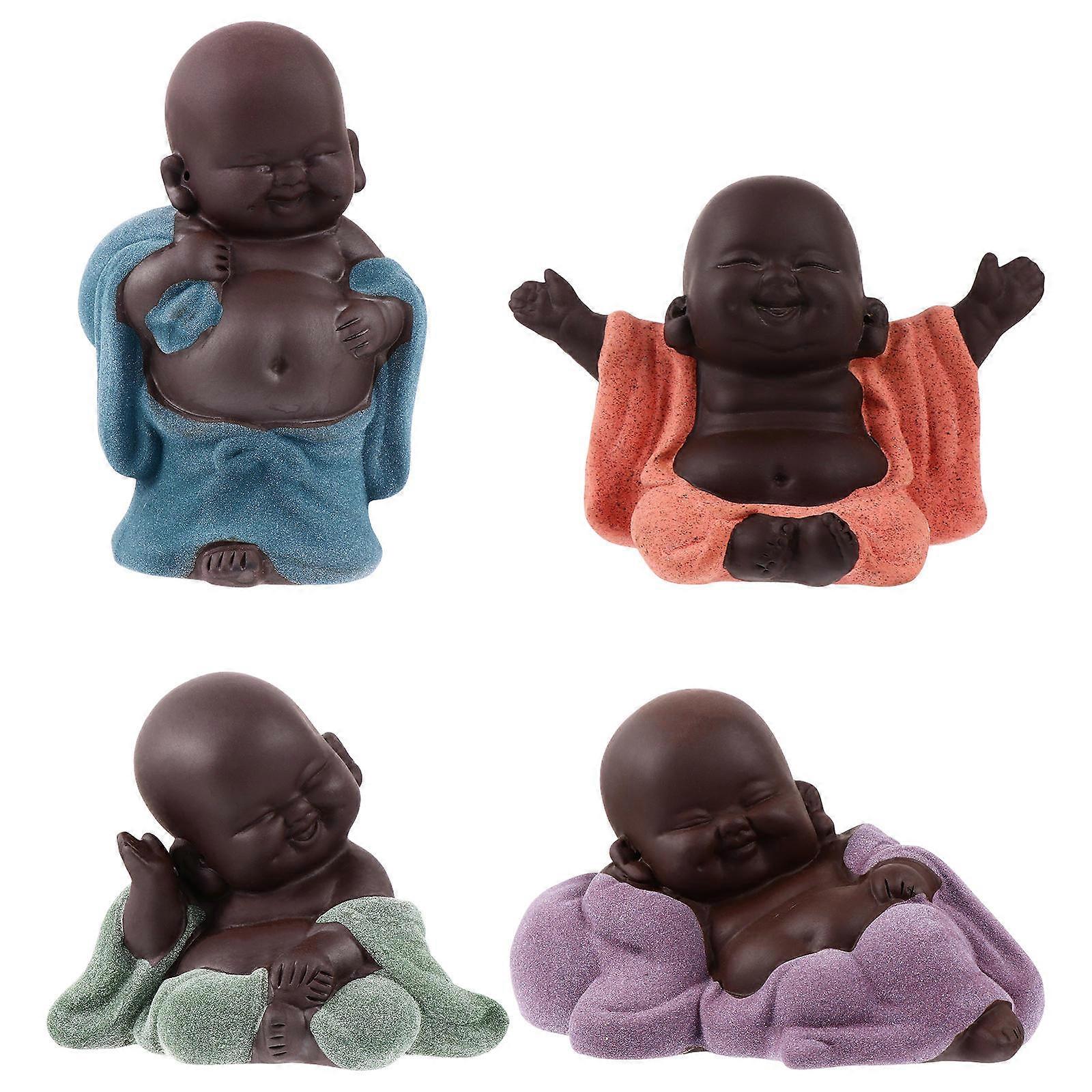 Big-Bellied Maitreya Art Ornament for Tabletop 8Pcs Set