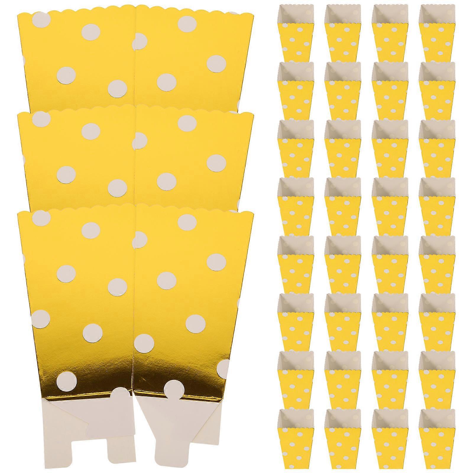 Cardboard Popcorn Favor Boxes for Party Use 50Pcs Gold Finish