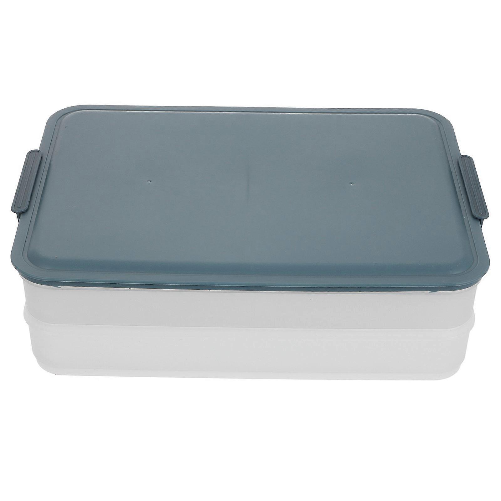 Food Storage Box With Lid Versatile Creative Food Tray Refrigerator Storage Double-Layer Flat Bottom Design 1Pc