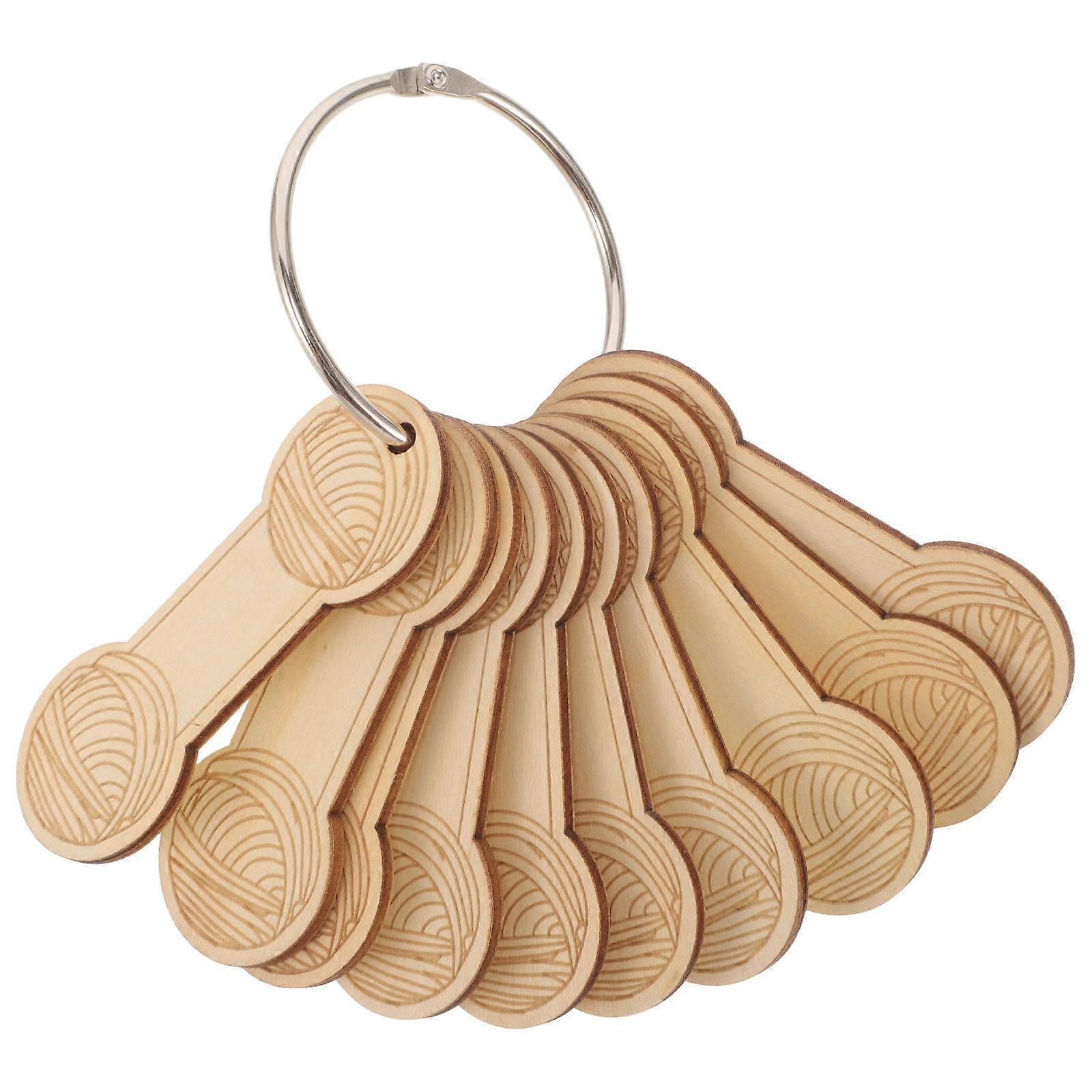 Knitting Yarn Bobbin Tools for Thread Winding 3Sets Khaki Wood