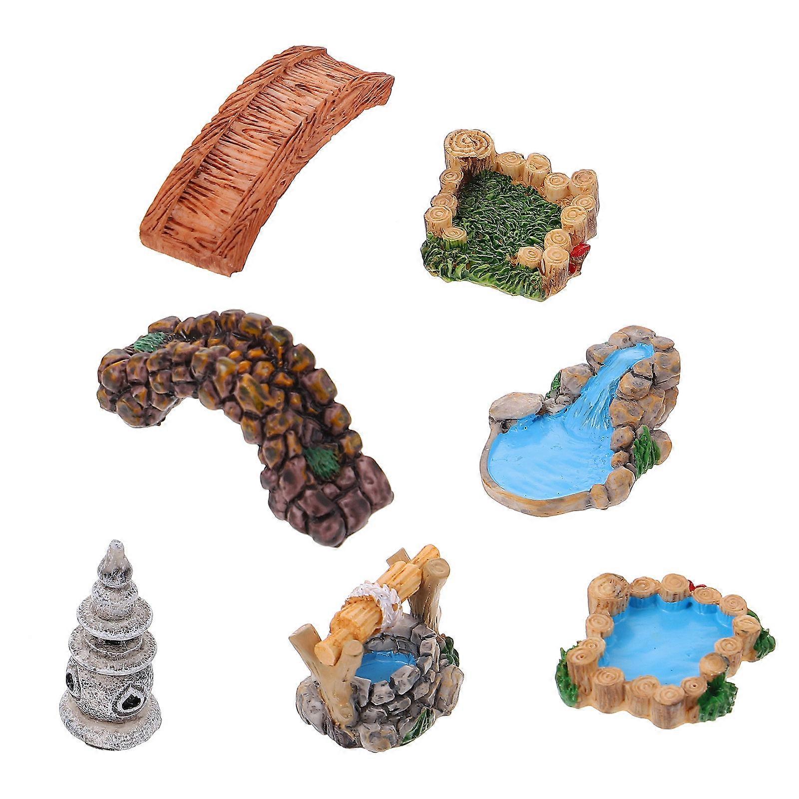 Grass Ornament for Decoration 14Pcs Resin Mixed Style Set