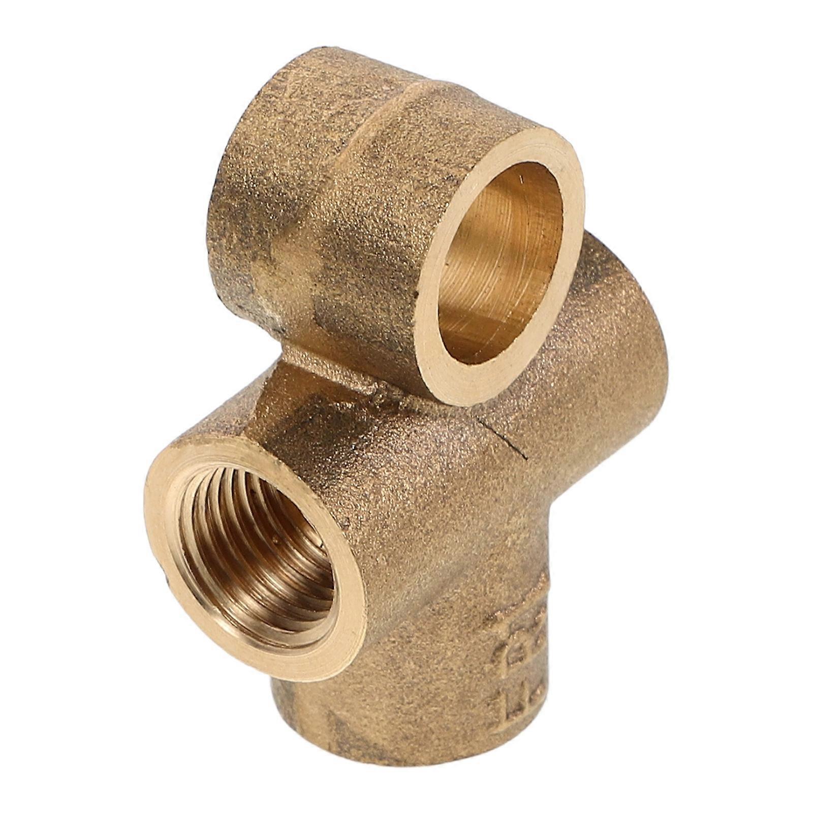Brass Tee Fitting Fuel Line Connector for Marine 2Pcs Thread Adapter