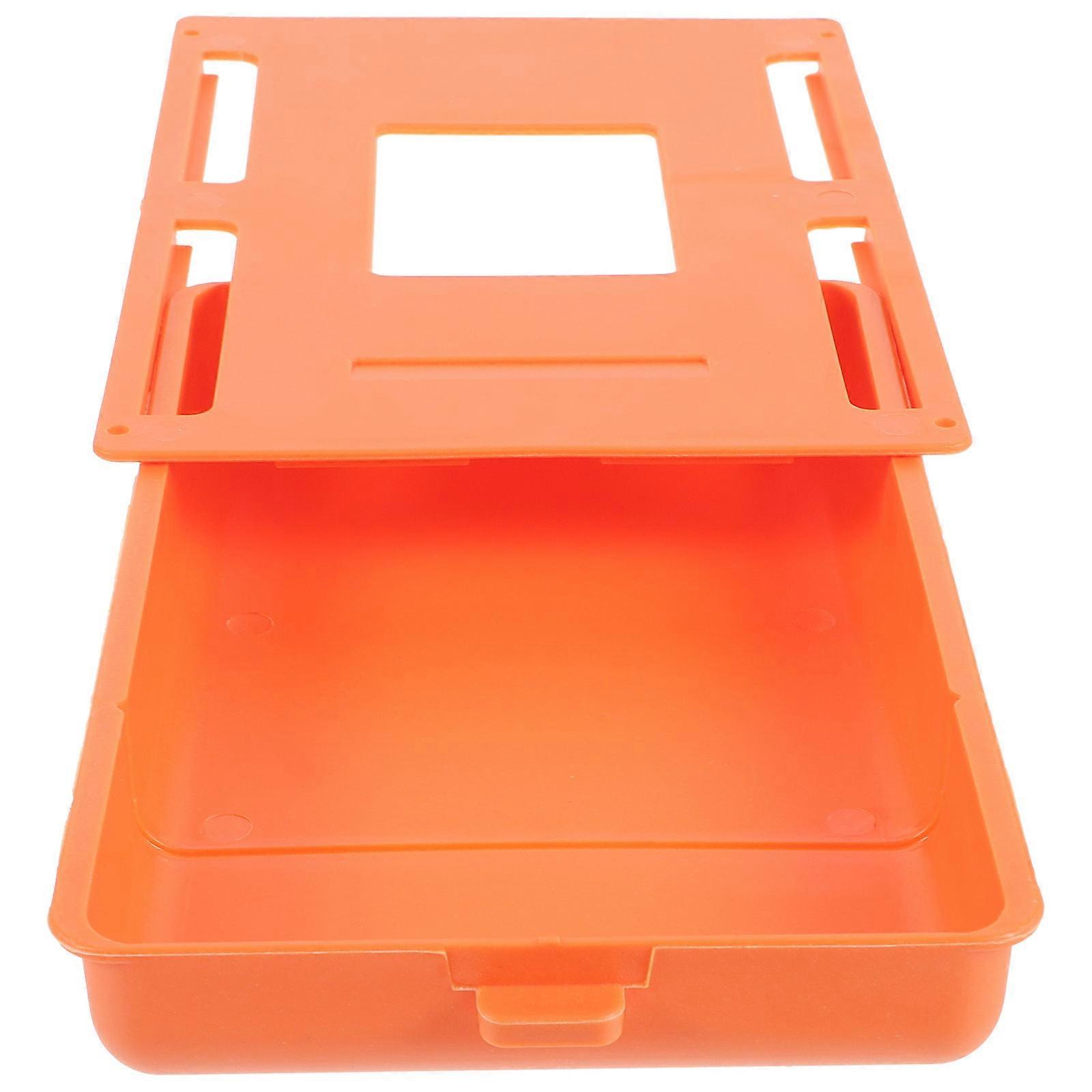 Plastic Under Desk Drawer for Storage 5Pcs Orange Multi-Function Organizer