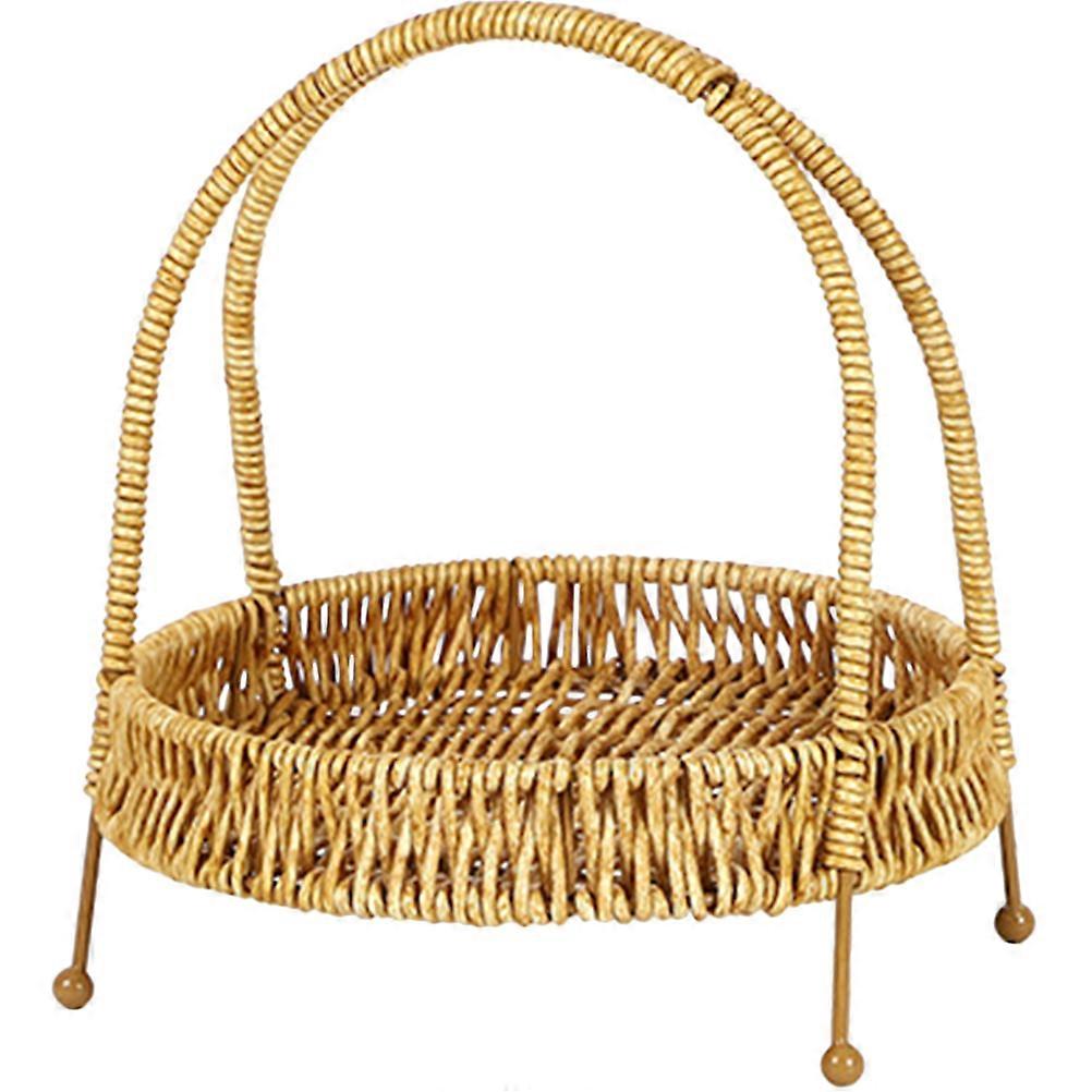 Compact Woven Serving Basket Designed For Tea Parties Ideal For Storing Bread Fruits 1Set