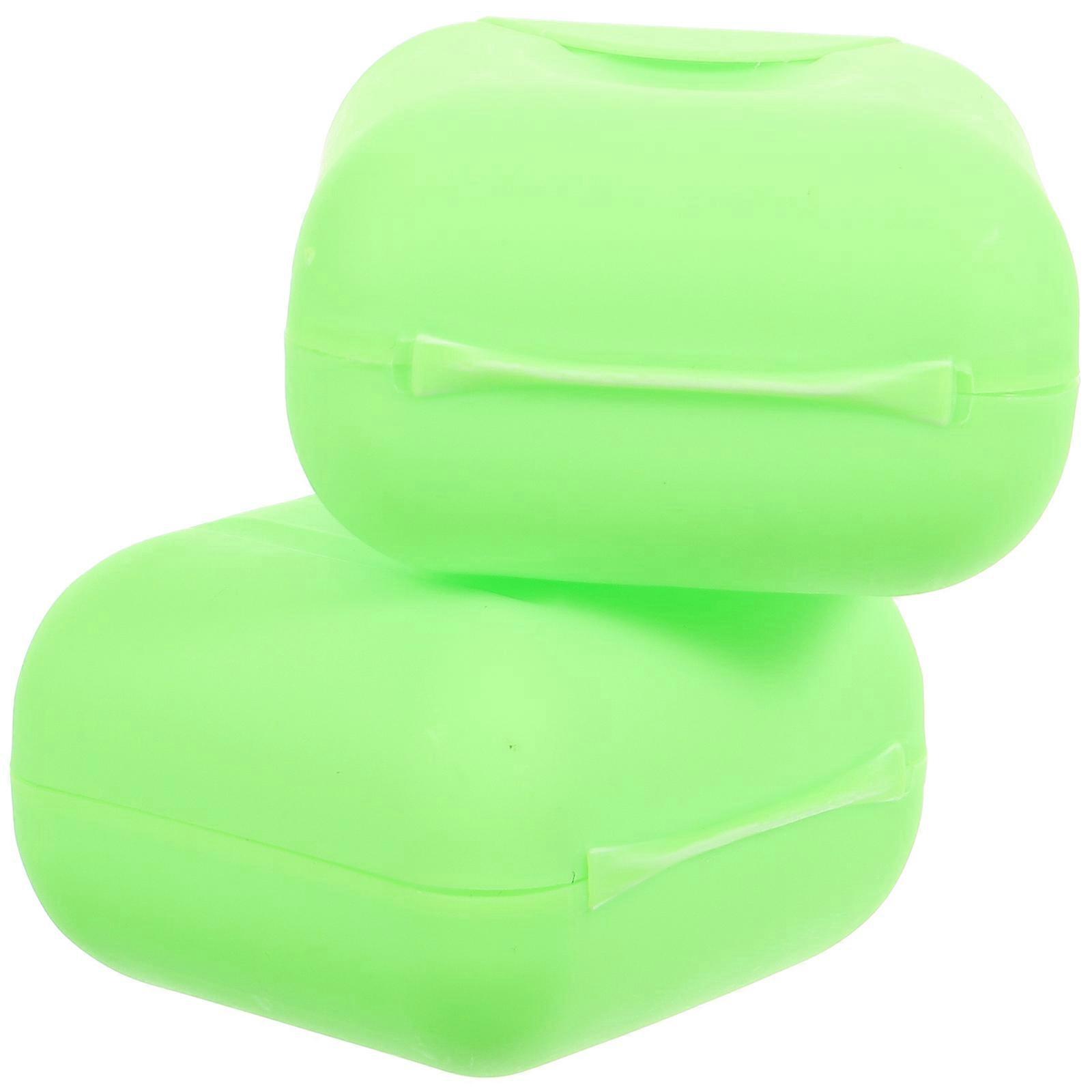 Sealing Soap Holder Soap Container Box for Travel 6Pcs Green Color