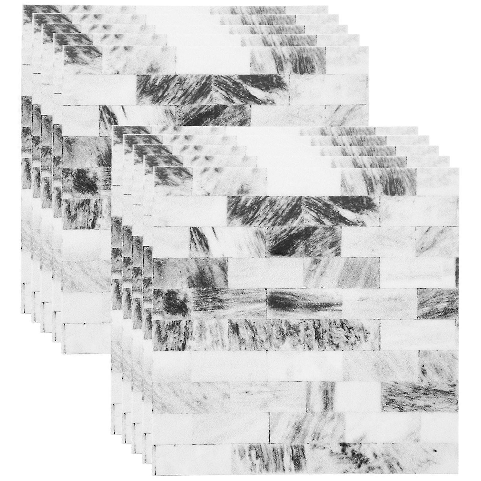 PVC Tile Sticker for Decor with 50Pcs Retro Self Adhesive Wall Decals