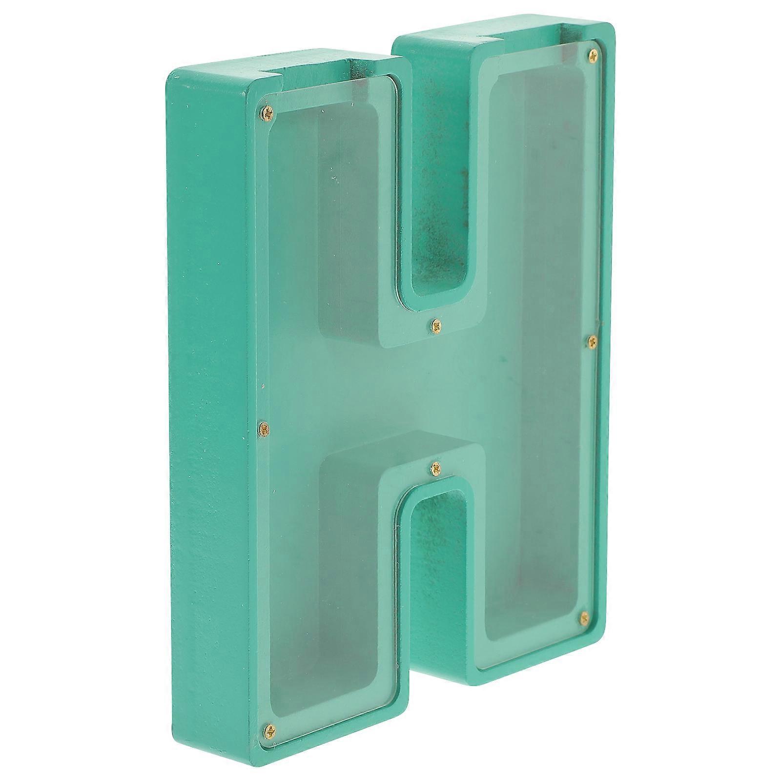 Money Box for Saving Coin 2Pcs Clear Green Alphabet Letter Piggy Bank