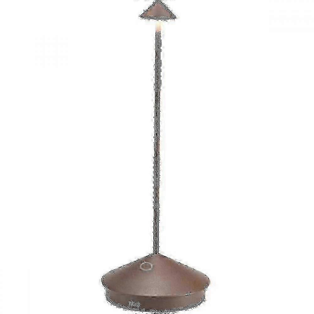 Zafferano Pina Pro LED Table Lamp - Dimmable, IP54, IndoorOutdoor Use, EU Plug, Corten-WELLNGS, Charging Base